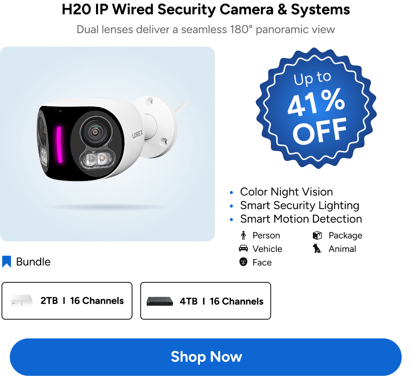 H20 4K IP Wired Security Cameras & Systems