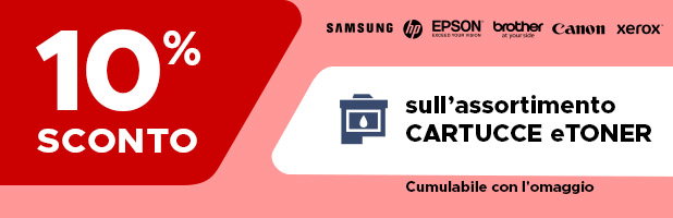 Sconto 10% su cartucce e toner