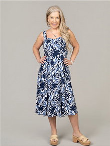 Sweetheart Neck Midi Panel Dress