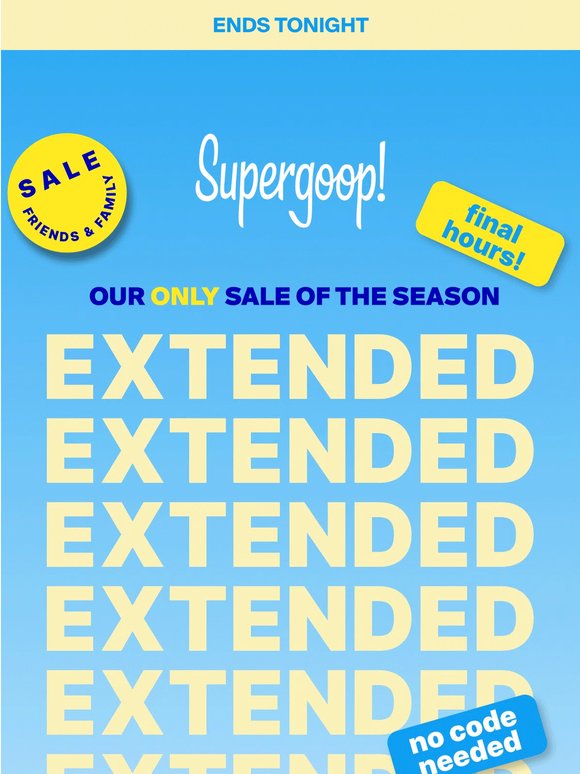 FINAL HOURS: 20% off sitewide ends tonight 🌅