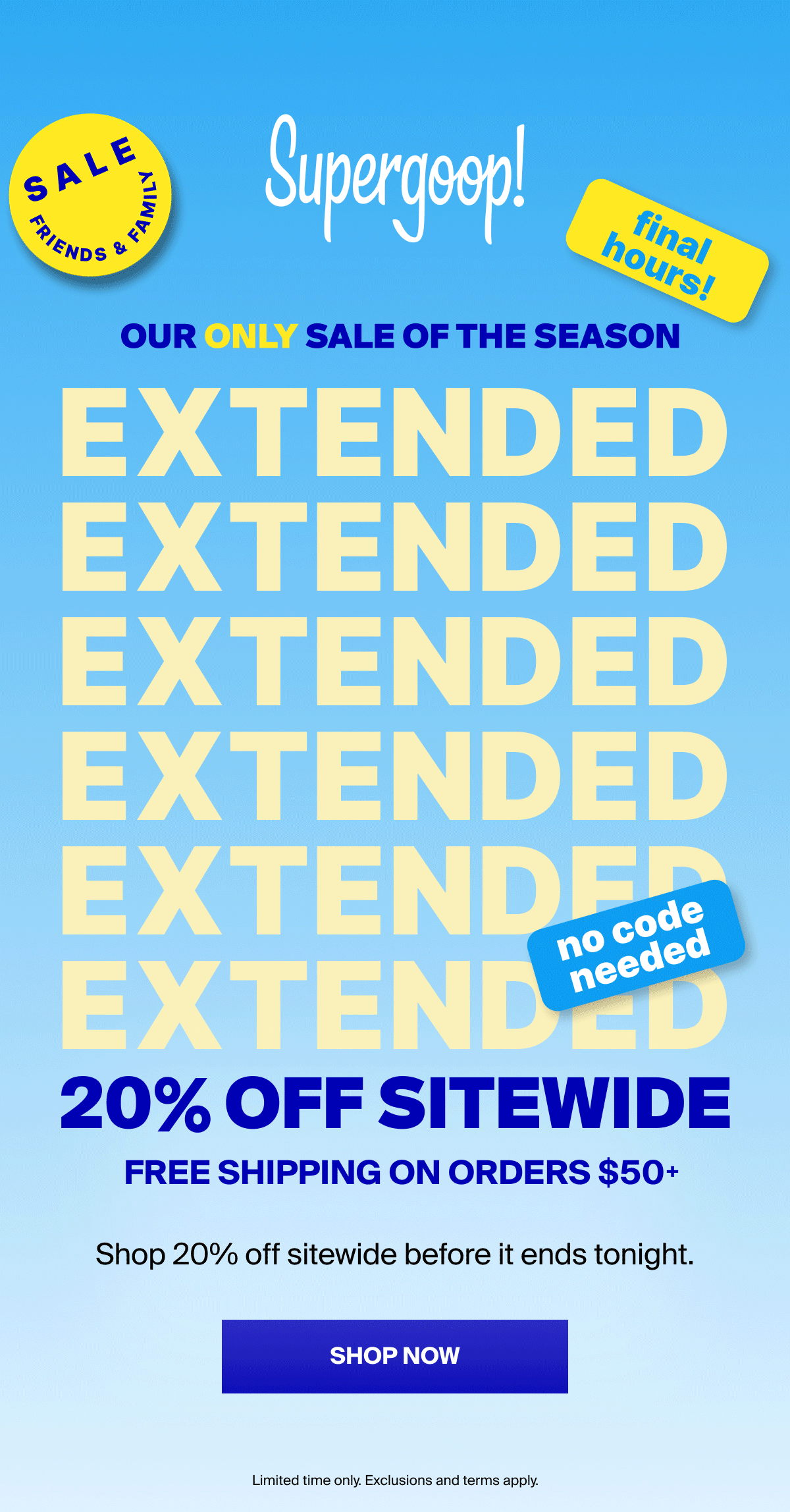 20% Off Sitewide - Final Hours