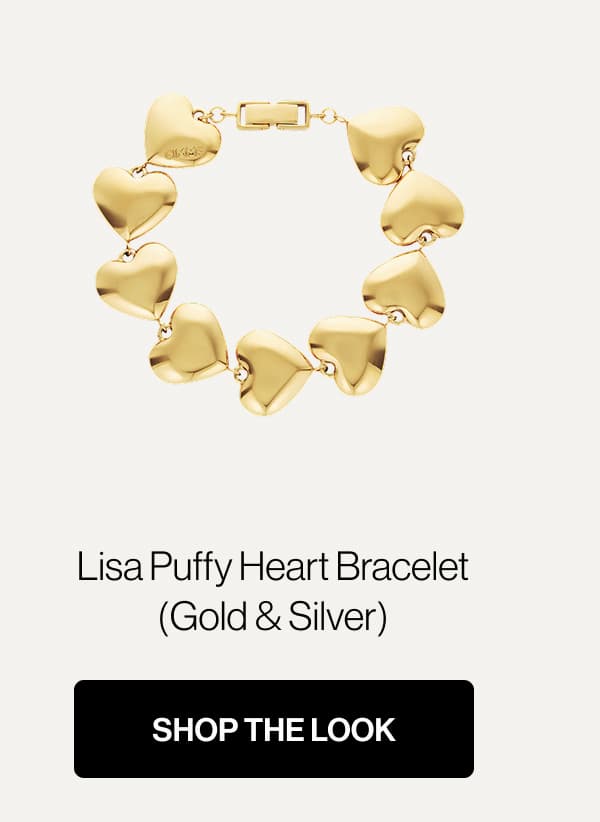 Shop Lisa Puffy Heart Bracelet (Gold & Silver)
