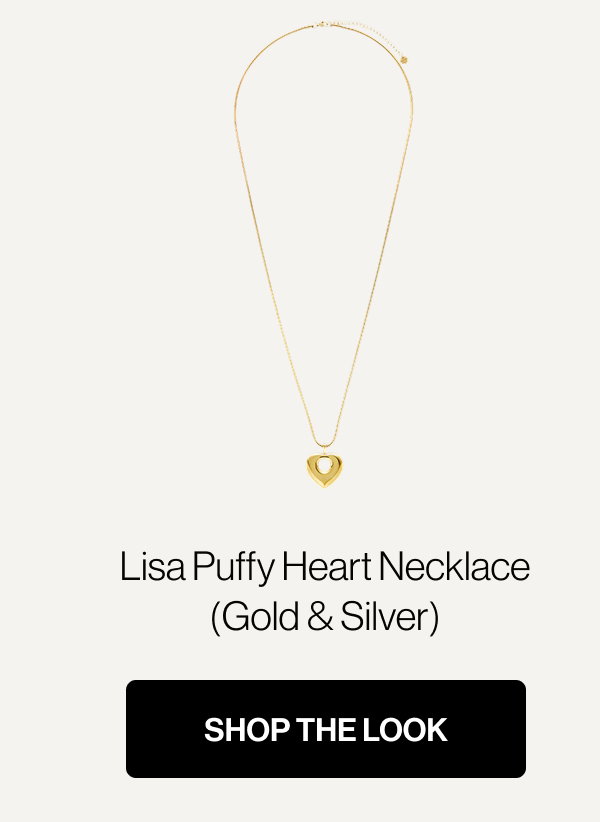 Shop Lisa Puffy Heart Necklace (Gold & Silver)