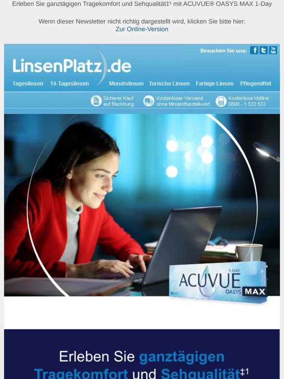 Erleben Sie klare Sicht mit ACUVUE® OASYS MAX 1-Day