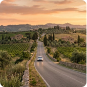 Car on road in Italy