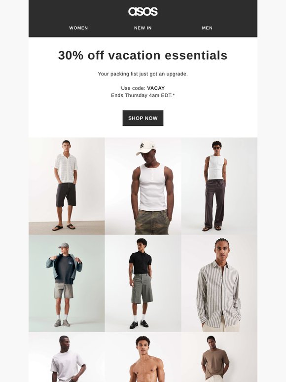 30% off vacation essentials