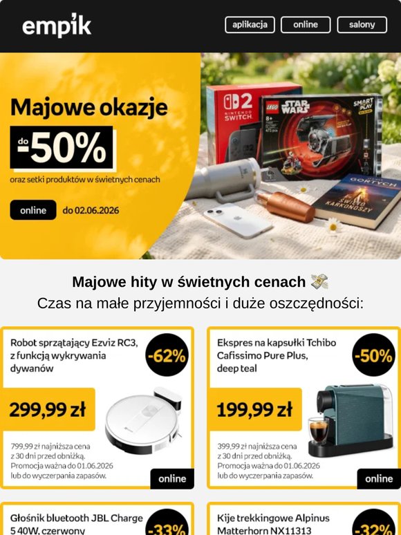 Majowe okazje do -50% 🌼 Twoje ulubione marki taniej!