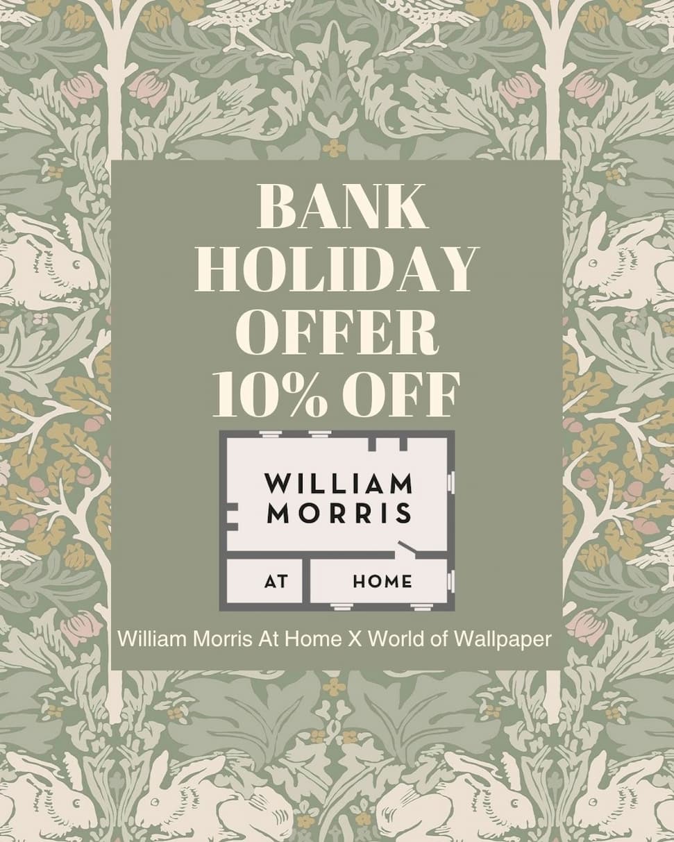10% Off all William Morris at Home full wallpaper rolls 
