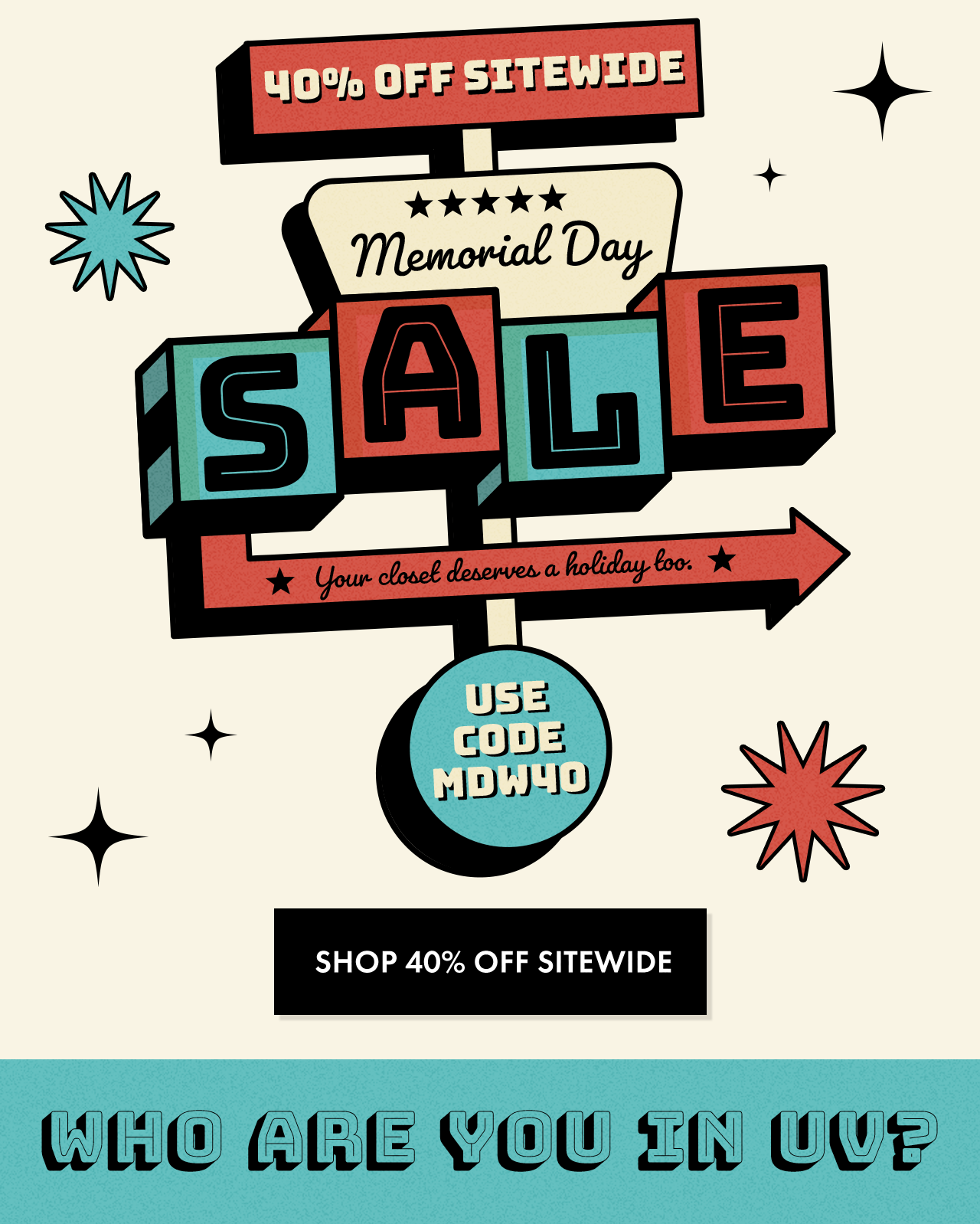 Use code MDW40 for 40% Off Sitewide