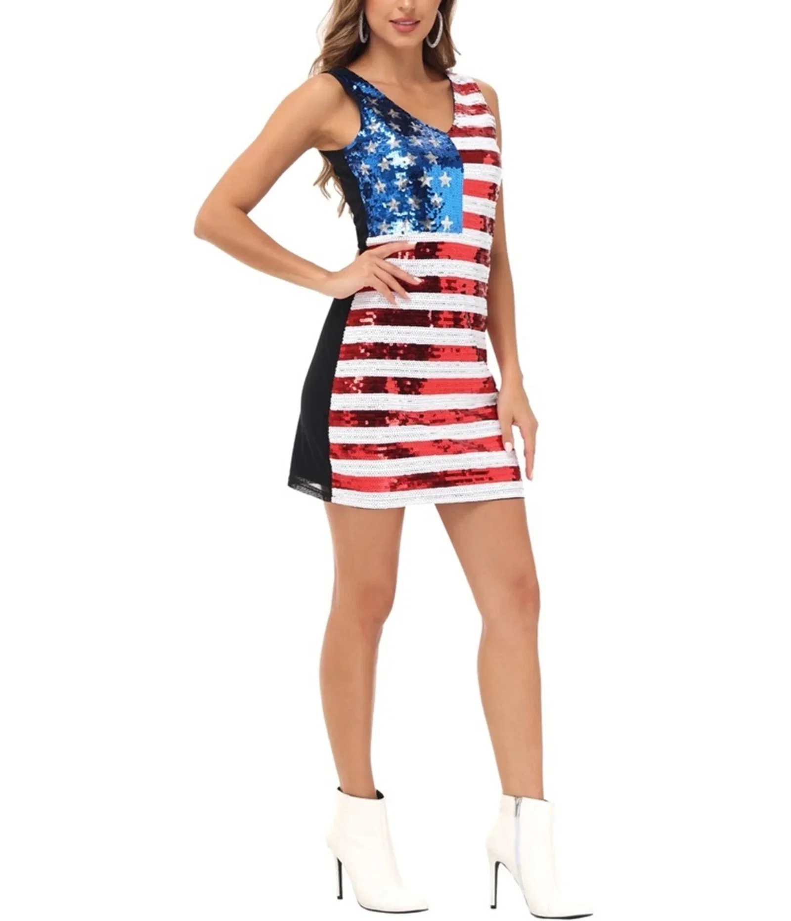 Image of American Flag Sequin Mini Dress