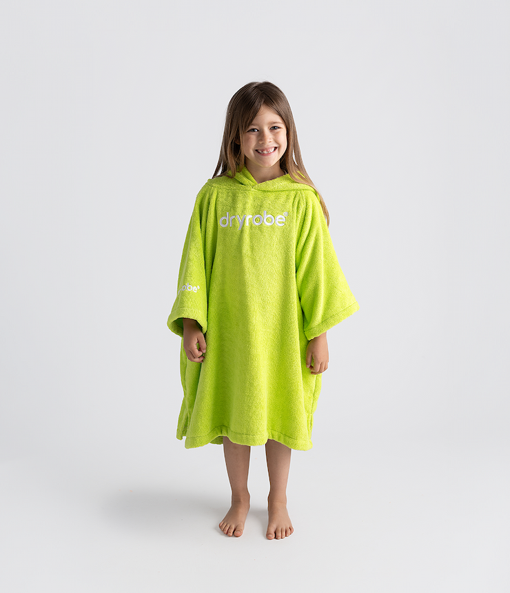Dryrobe® Kids Organic Towel Robe in Lime Green