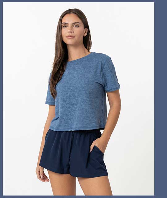 Coastal Blue | Drift Crop Tee