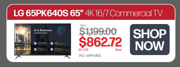 LG 65PK640S 65" 4K Commerical TV: Shop Now - Was $1,199, Now $862.72 Ex GST