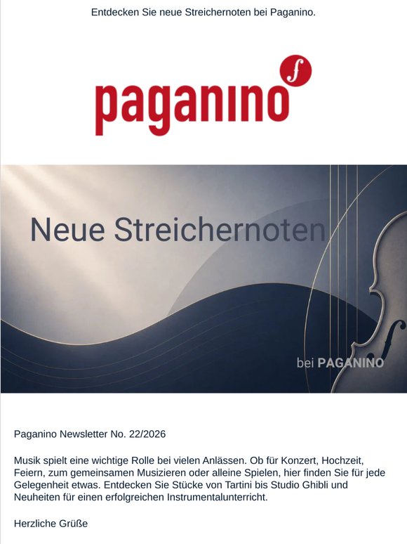 Neue STREICHERNOTEN bei Paganino