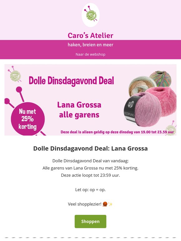 Dolle Dinsdagavond Deal: Lana Grossa - 25% korting