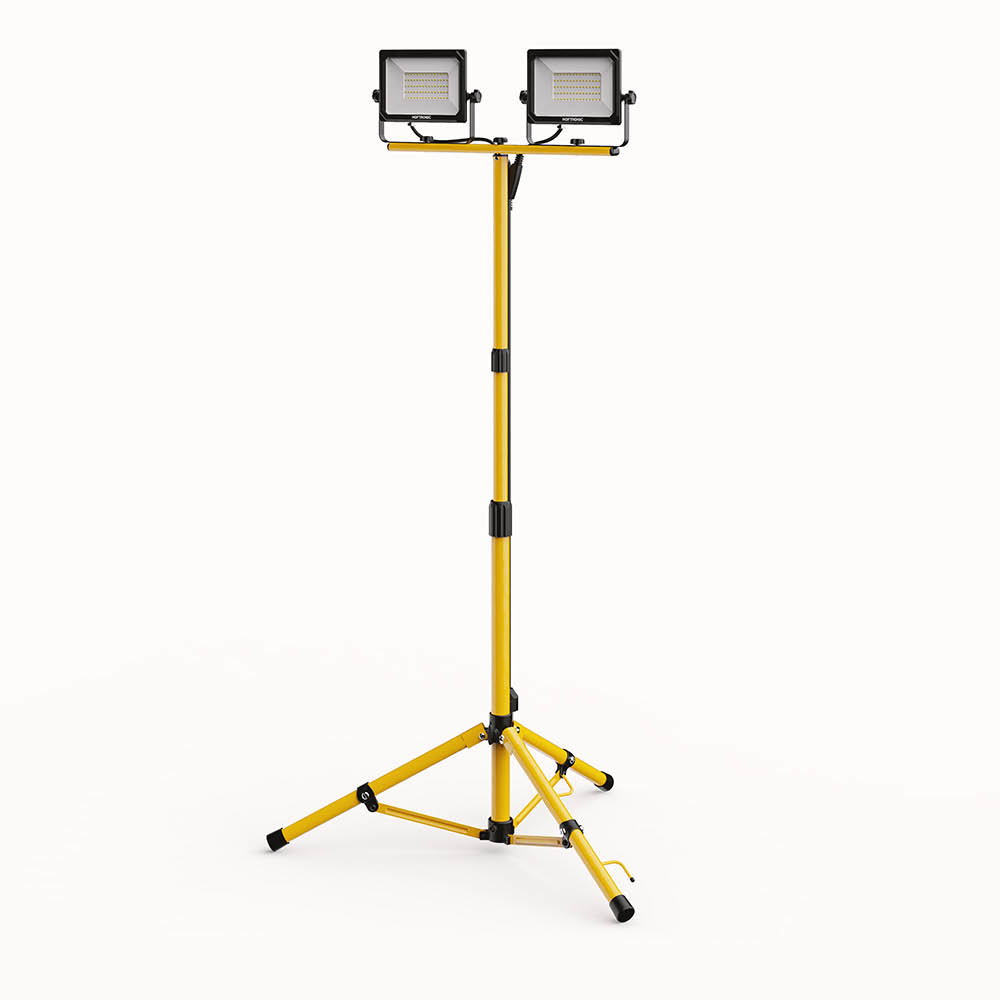 Construction worklights on a tripod