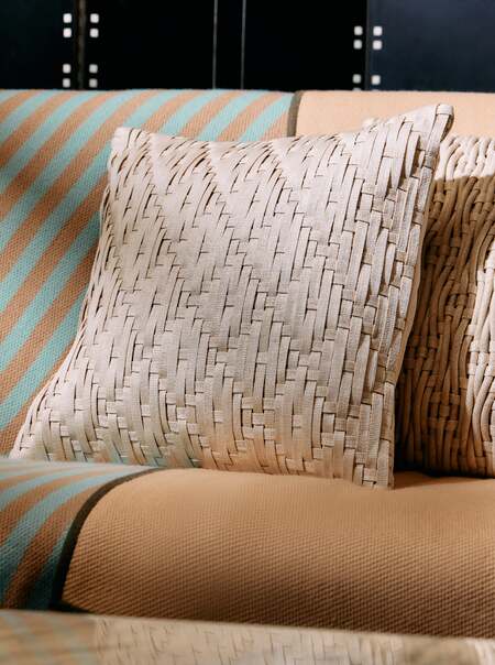 Square Knot Weave T'nalak Cloth Cushion (19.5in/50cm)