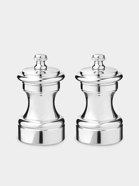 Silver-Plated Brass Salt and Pepper Mill (Set of 2)