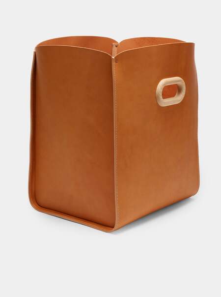 Leather Ample Large Storage Basket