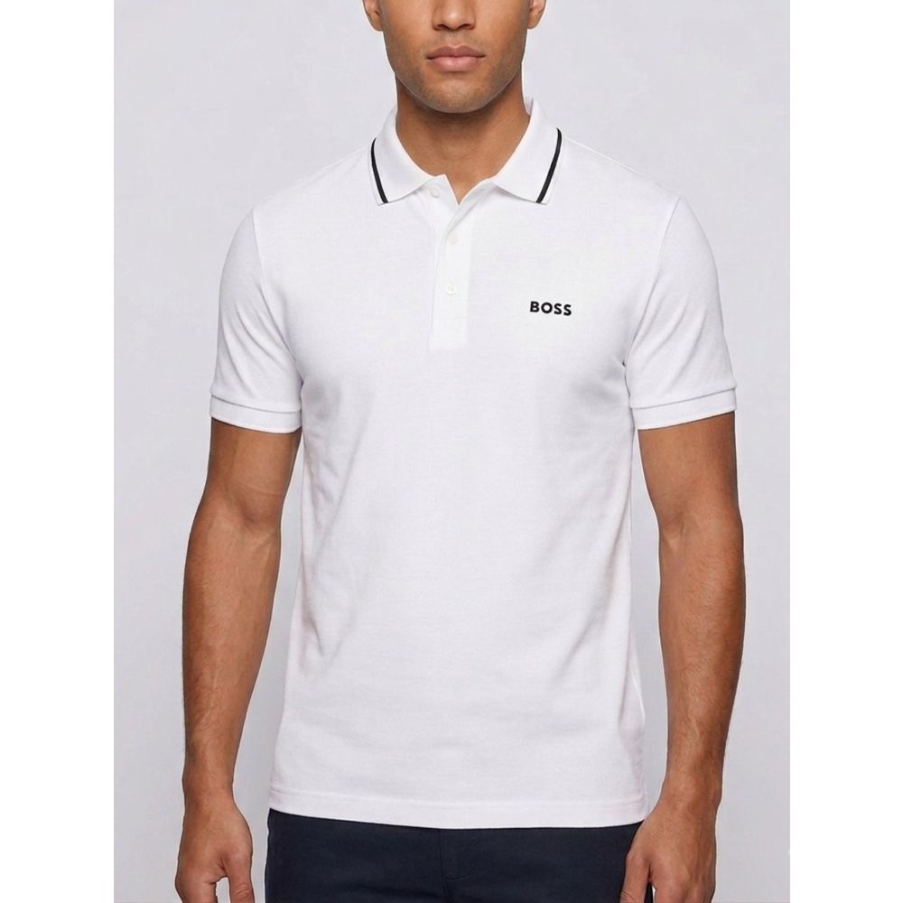 Image of BOSS Open White Paule Polo Shirt