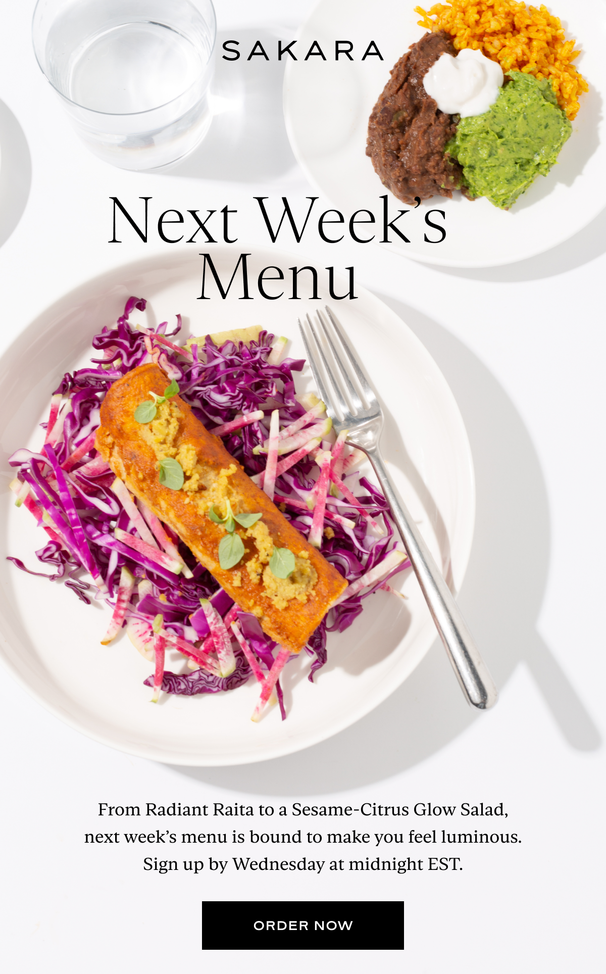 Next Week's Menu: From Radiant Raita to a Sesame-Citrus Glow Salad, next week’s menu is bound to make you feel luminous. Sign up by Wednesday at midnight EST.