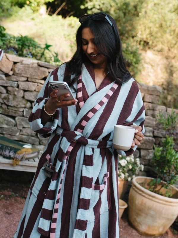Blue Stripe Bath Robe