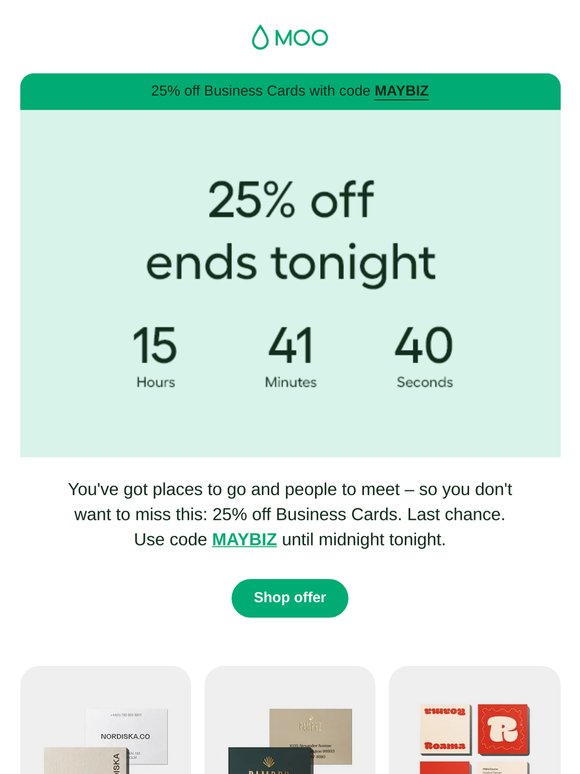 25% off ends tonight ⏰