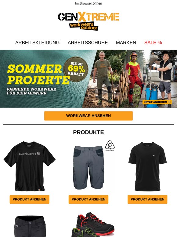 Arbeitskleidung für jedes Sommerprojekt