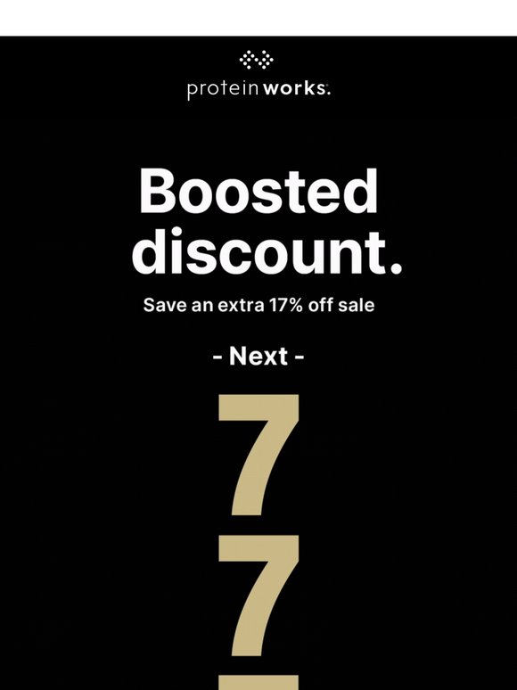 Next 777 customers only: EXTRA 17% OFF ⚡