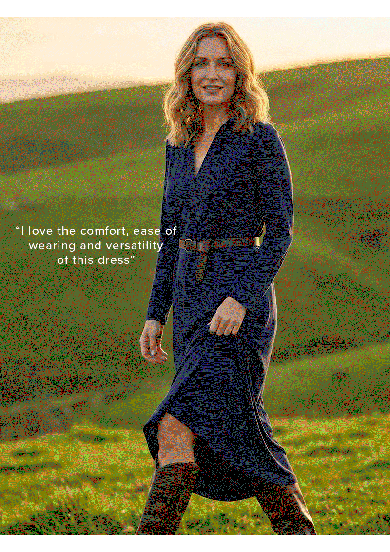 Shop Collared Swing Dress in Navy