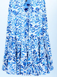 Summer Blues Tiered Maxi Skirt