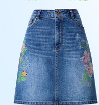 Dalia Embroidered Denim Mini Skirt