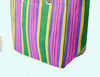 Striped Woven Basket Bag