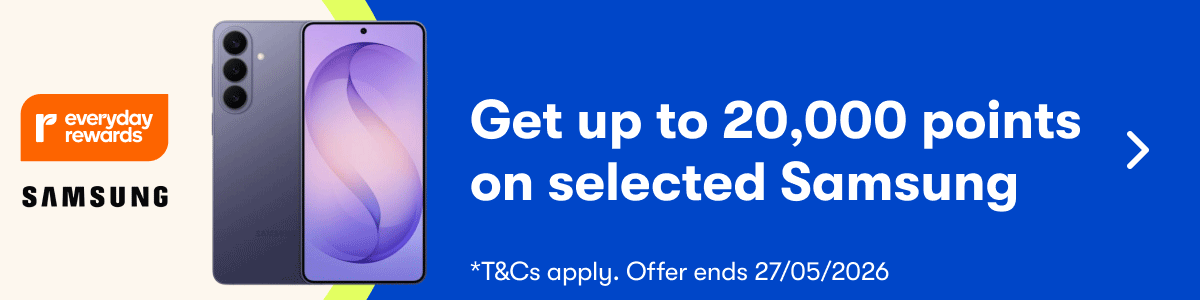 Get up to 20,000 points on selected Samsung - T&Cs Apply. Offer ends 27/05/2026
