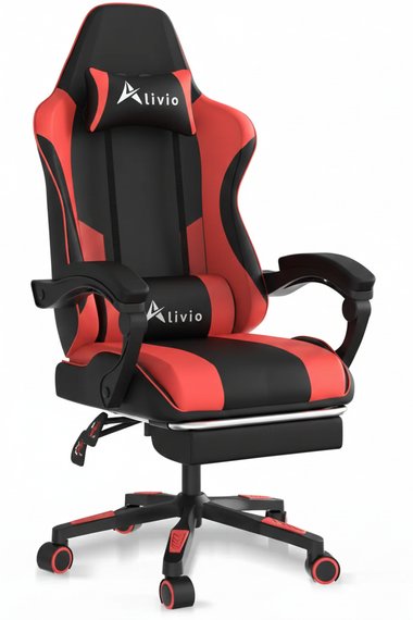 Ergonomic Gaming Chair with Massage Lumbar Cushion