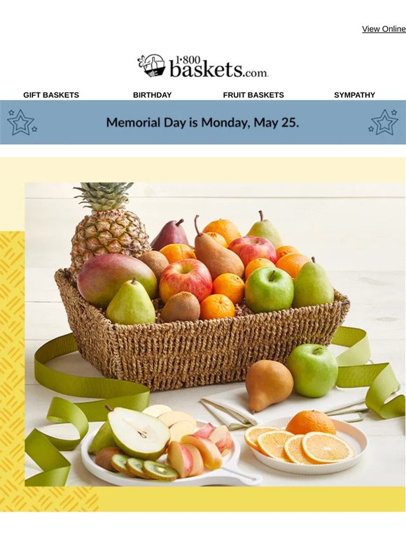 Make someone's day with a basket of fresh fruit.