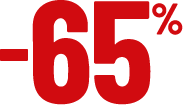 moins 65 pour cent