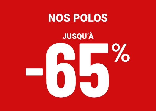 Les Polos jusqu’à moins 65 pour cent