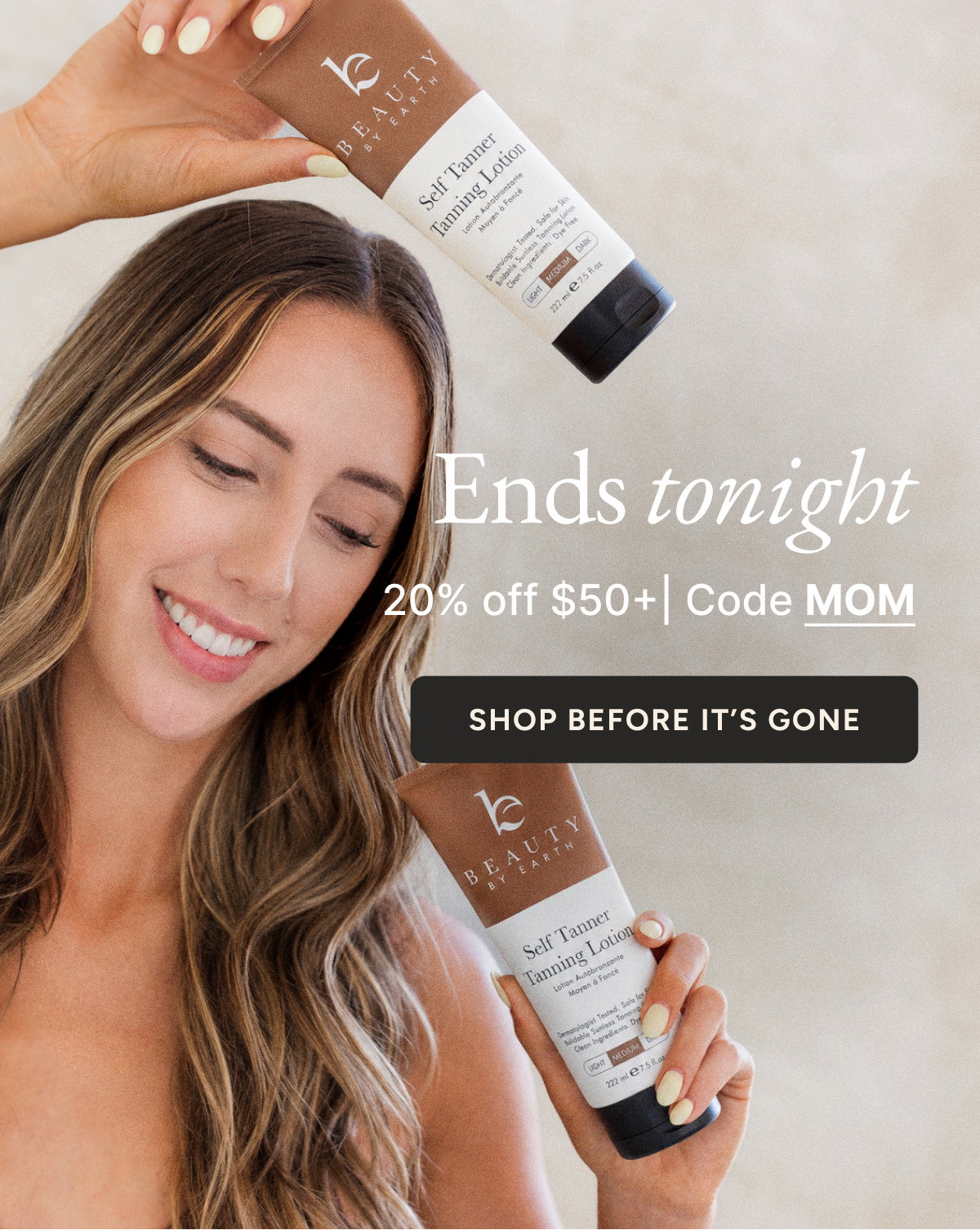 Ends tonight. 20% off $50+ Code MOM. Shop before it's gone.