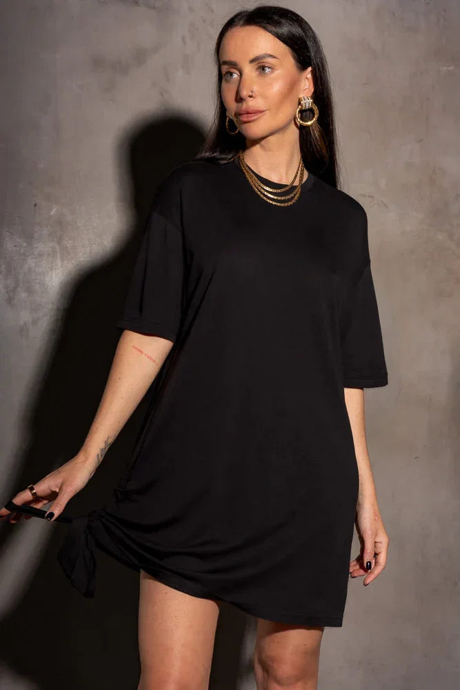 Image of Basic Hayden T-Shirt Dress Black