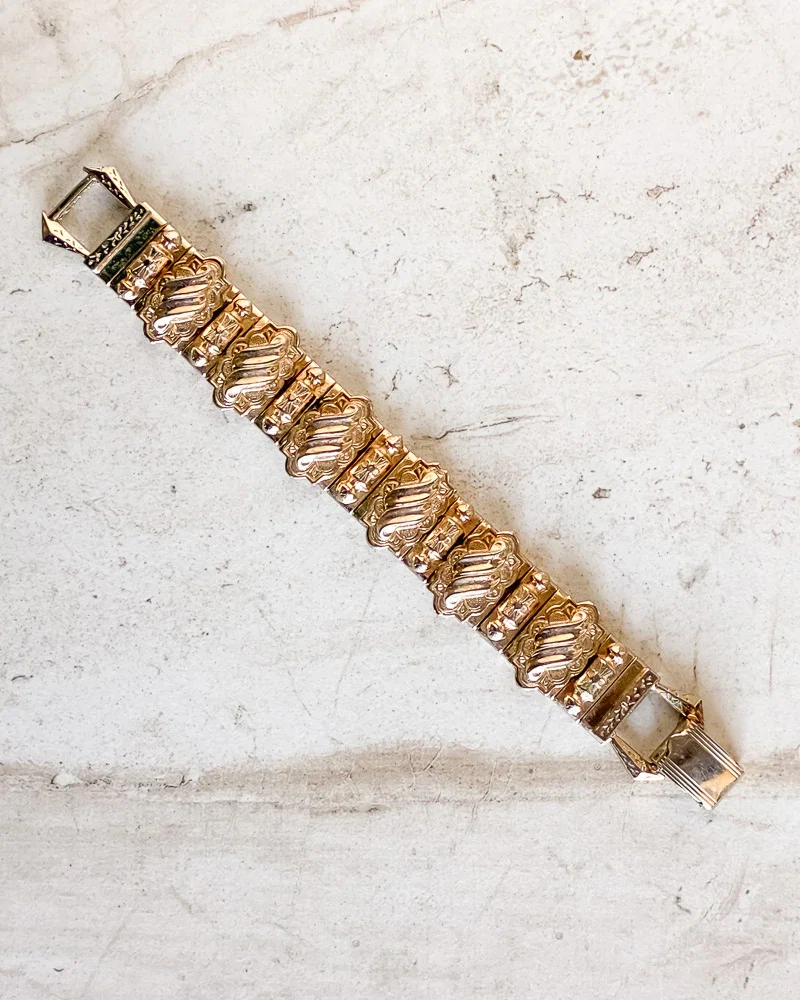 Image of Vintage textured panel link Bracelet