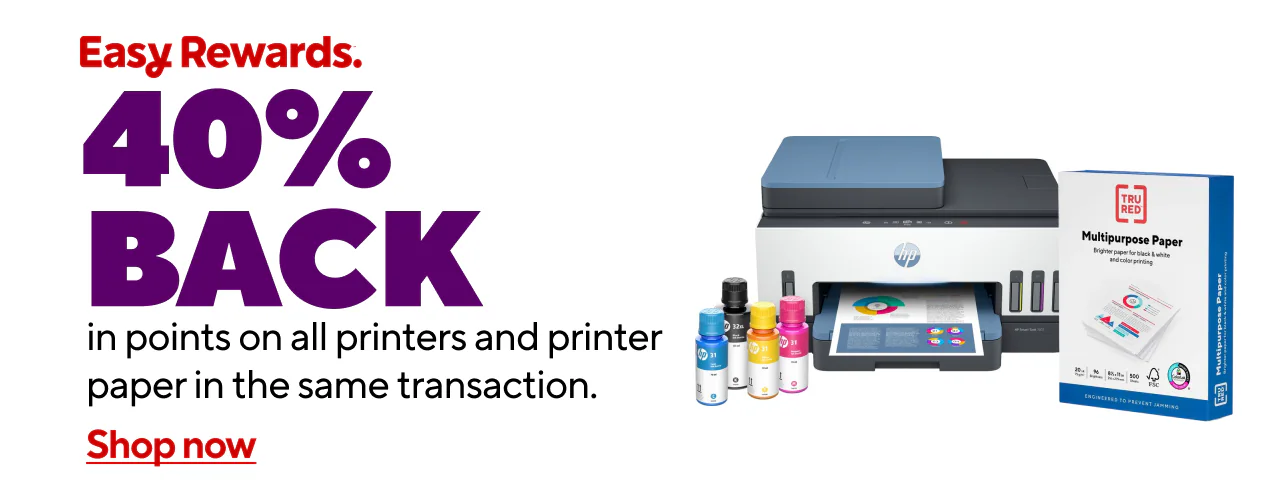 40% back in points when you buy a Printer and Paper