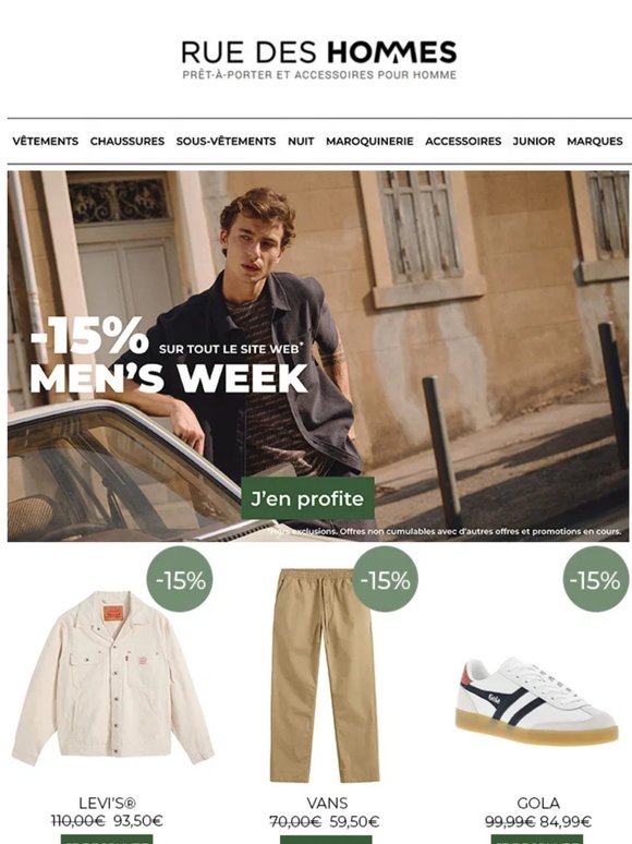 ⏳ Men’s Week continue : -15% sur tout le site