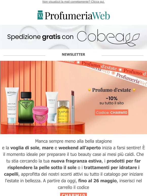 🌊 -10% su tutto il sito per prepararti all'estate!