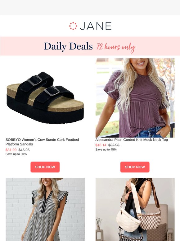 Daily Deals: Corded Mock Neck Top | Checkered Crossbody Bag | Stripe Midi Dress | & More!