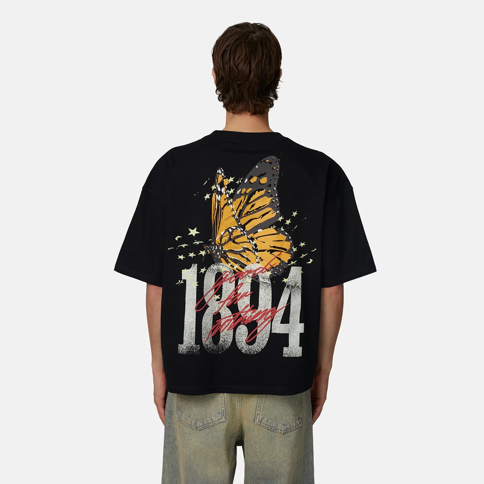 Image of Soaring Butterfly Relaxed Black T-shirt