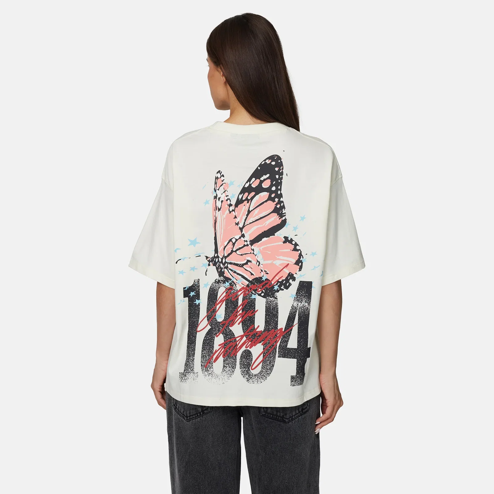 Image of Soaring Butterfly Relaxed Off White T-shirt
