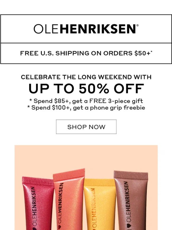 Celebrate the long weekend with up to 50% off
