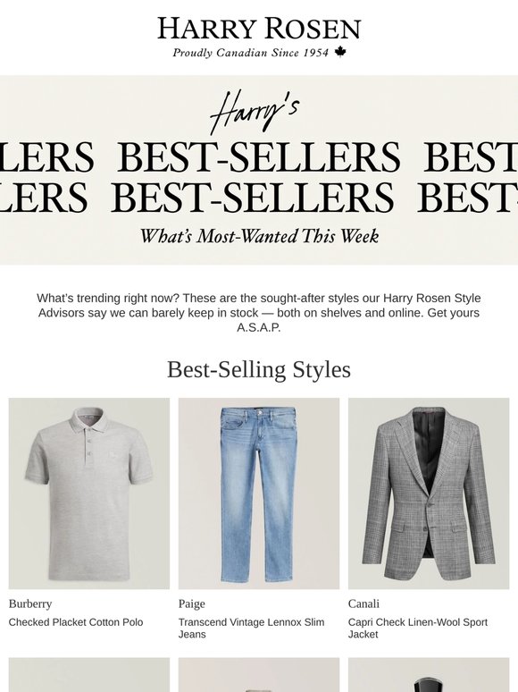 Harry’s Best-Sellers from Burberry, Paige, Canali and More