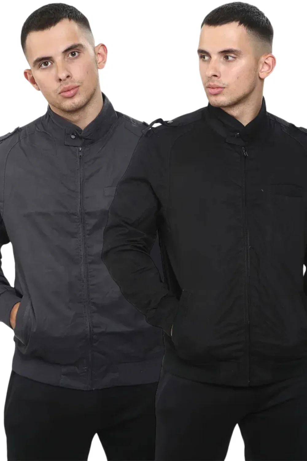 Image of Bulk Pack of 20 Men’s Utility Jackets – Grey & Black – Size M & L – Wholesale Winter Coats